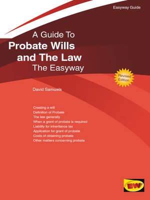 cover image of An Easyway Guide to Probate Wills and the Law